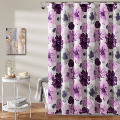 Boho Bliss: Colorful Floral Shower Curtain with Hooks – A