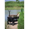 EchoSmile 4.54 cu. ft. Fabric Portable Garden Cart with Adjustable Rolling Wheels in Black - 3 of 4