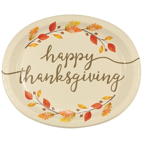 24ct Thankful Oval Plates Target