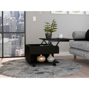 Wengue 1-Drawer 1-Shelf Lift Top Coffee Table for Modern Living Spaces - 1 of 4