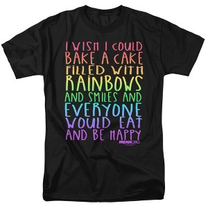 Mean Girls Rainbows And Cake Adult T-Shirt Black - 1 of 4
