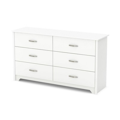 Fusion 6 Drawer Double Dresser White - South Shore