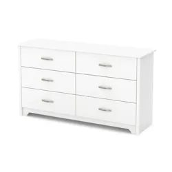 Fusion 6 Drawer Double Dresser White - South Shore