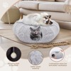 SEVOBAL Pet Beds Cat Tunnel with Cat Bed for Indoor, Soft Plush Peekaboo Cat Cave Donut Tunnel, for Cats Kittens, Rabbit, Gray, 35.83"*35.83"*11.42" - 4 of 4