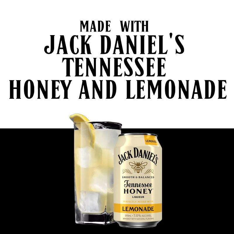 Jack Daniel&#39;s Tennessee Whiskey, Honey &#38; Lemonade Cocktail - 4pk/355ml Cans, 4 of 9