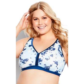 Avenue  Women's Plus Size Soft Caress Print Bra - Navy Floral - 48ddd :  Target