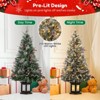 4.5 Ft Artificial Christmas Tree with 200 Warm White  Lights and Red Berries Potted Base Holiday Xmas Tree - 3 of 4