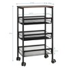 NEX 3 Tier Organizer Cart on Casters Black: Metal Utility Storage for Clothing, 30" Height, 17.3" Depth, 15" Width - 4 of 4