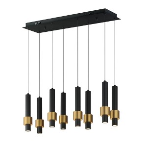 ET2 Lighting Reveal 8 - Light Island Pendant Light in  Black/Gold - 1 of 3