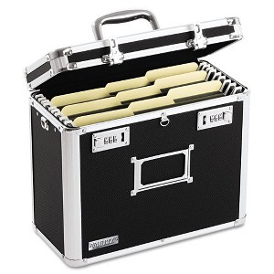 Vaultz Locking File Chest, Letter Files, 13.75" x 7.25" x 12.25", Black - 1 of 3