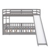 NicBex Twin over Twin Loft and Bunk Bed, Modern Loft Bed with Wooden Bed Frame, Slide, Guardrails and Ladder for Bedroom - 3 of 4