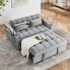 CAVINAS Velvet Pull-Out Sofa Bed, Versatile Foldable Sofa, Modern Loveseat Sofa with Usb Port/Ashtray/Swivel Phone Stand, Sleeper Sofa Couch - 2 of 4