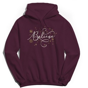 Rerun Island Men's Christmas Believe Long Sleeve Graphic Cotton Hoodie - 1 of 1