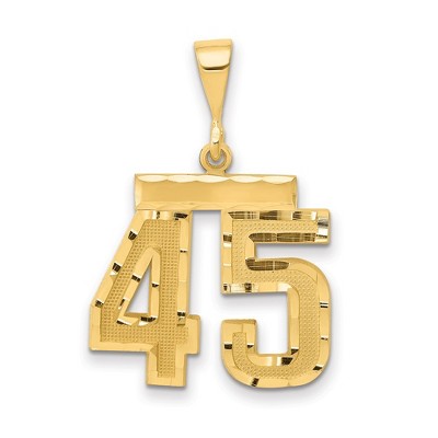 Black Bow Jewelry 14K Yellow Gold, Varsity Collection, Medium D/C Pendant Number 45