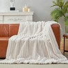 Amelie Home Soft Faux Fur Throw Blanket, Faux Rabbit Fur Striped Throw Blanket - 4 of 4