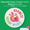 Big Dot of Happiness 25 Ct Tropical Christmas Drink Coasters, 4-Inch Disposable Round Paper Coasters, Beach Santa Holiday Party Decor, Funny Christmas - 4 of 4