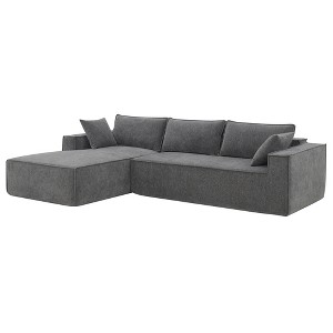 Minimalist Modular Sectional Sofa in Wrinkle-resistant Chenille, 111.5*72", L-Shaped, No Assembly Required, 3 Colors - 1 of 4
