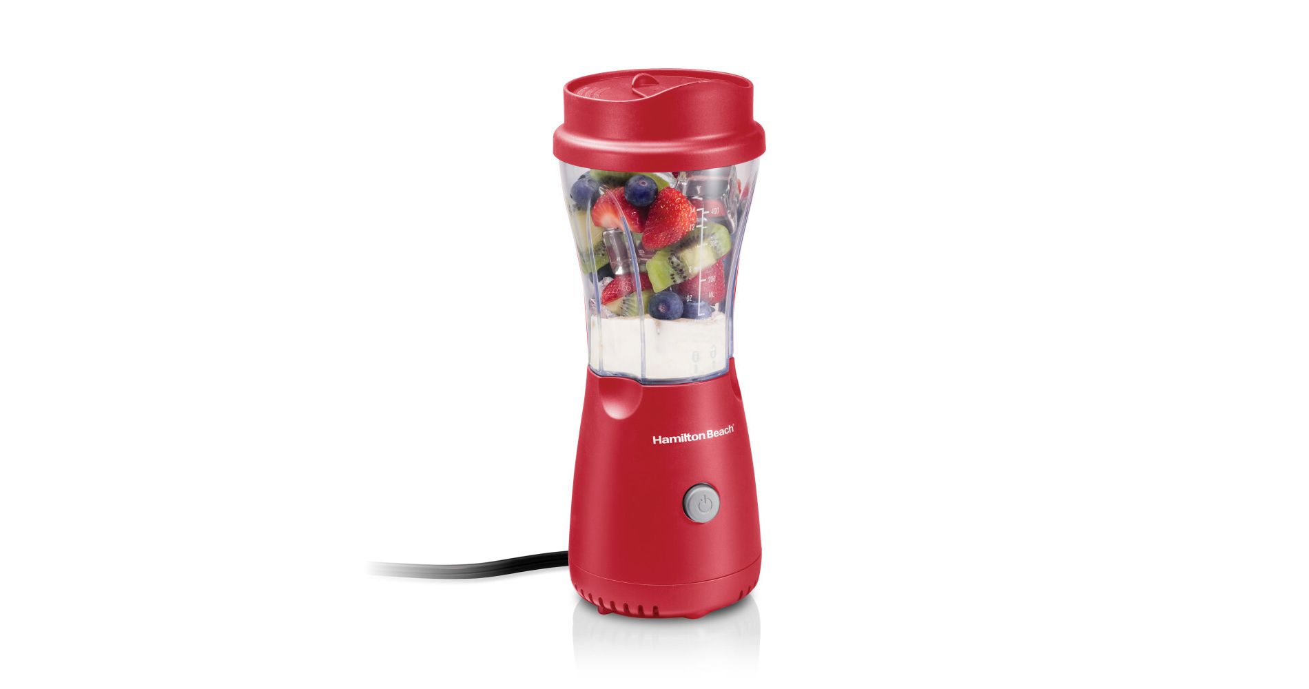 Hamilton Beach Personal Blender with Travel Lid Red