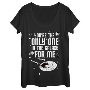 Women's Star Trek Valentine's Day Your The Only One In The Galaxy For Me Scoop Neck - 1 of 4