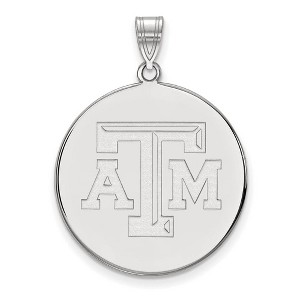 Black Bow Jewelry 14k White Gold Texas A&M Aggies NCAA Extra Large Pendant - 1 of 3