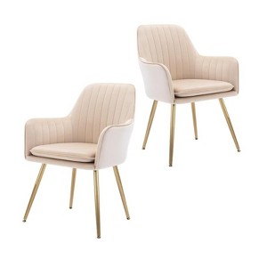 NicBex Velvet Dining Chairs Set of 2,Upholstered Dining Room Chair with Armrest,Kitchen Chairs for Office,Living,Meeting Room,Bedroom - 1 of 2