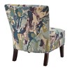 Karly Slipper Accent Chair Blue/Cream - Madison Park: Elegant Back, Silver Nailhead Trim - 3 of 4