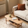 CAVINAS 2-Tier Oak Solid Wood Coffee Table with Storage Shelf,Simple Rectangular Tea Table,Center Table for Living Room,47" - 2 of 4