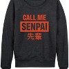 Women's - Instant Message - Call Me Senpai Lightweight French Terry Wide Neck Long Sleeve Shirt - 2 of 4