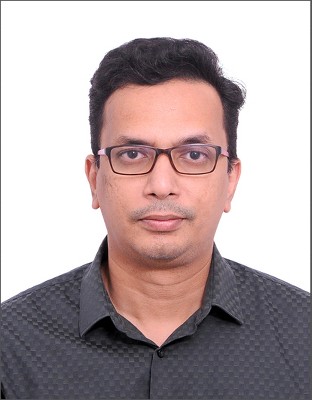 Portrait of a person with glasses on a white background