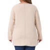 Women's Plus Size Exposed Seams Side Slit High Low Hem Crew Neck Casual Long Sleeve T Shirts - Agnes Orinda - 4 of 4