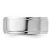Black Bow Jewelry 8mm 14K White or Yellow Gold Flat Ridged Edge Standard Fit Band - 3 of 4