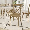 Emma and Oliver Set of 2 Weather-Resistant Wood Look Resin Cross Back Chairs for Indoor/Outdoor Use - 3 of 4