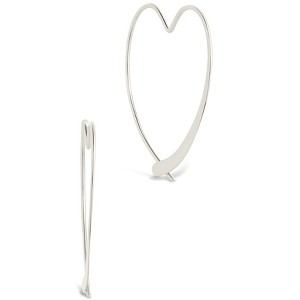 SHINE by Sterling Forever Rorie Heart Threader Hoops - 1 of 3