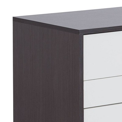 Eloy Modern Black and White 3-Drawer Nightstand