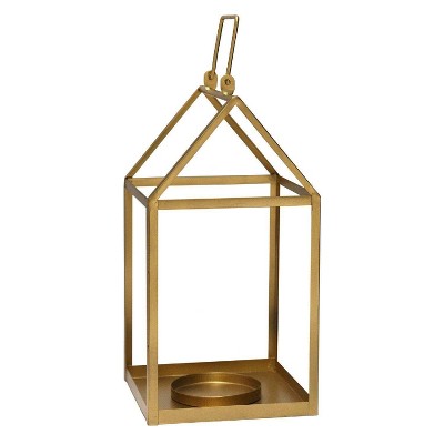 7.5" x 17.25" Open Face Lantern Gold - Stratton Home Décor