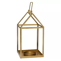 7.5" x 17.25" Open Face Lantern Gold - Stratton Home Décor