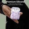 BONGEEK for AirPod Case 2nd 1st Generation Case Cover, Flower Engraved Full Protective Case Soft Silicone Pattern LED Visible,Lavender - 4 of 4