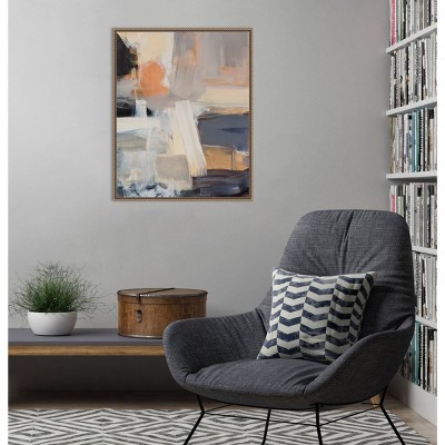 23"x28" Beale Street Abstract I Canvas Wall Art with Bronze Frame