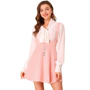 INSPIRE CHIC Women's Button Overalls Pinafore Suspenders Skirt - 1 of 4
