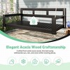 Farmhouse Twin Size Outdoor Acacia Wood Porch Swing Daybed with High Back & Armrests, 118" Hemp Ropes - 4 of 4