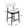 Kitchen Island Wood Bar Stools Set of 2, Modern Upholstered Fabric Bar Chairs with Rubberwood Frame and Footrest for Dining Room-Koiai - 4 of 4