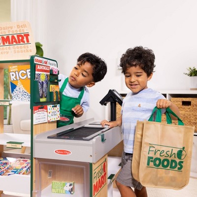 Wooden Fresh Mart Grocery Store with Conveyor Belt for Kids