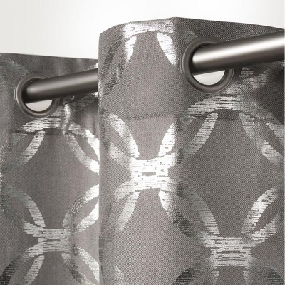 Black Pearl Light-Filtering Polyester Grommet Window Panels