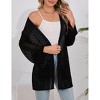 Coolmee Women Crochet Lightweight Cardigan Open Front Long Sleeve Below Hip Hollow Out Cardigans - 2 of 4