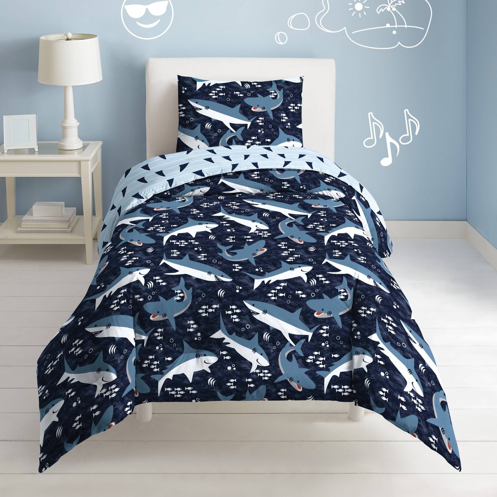 Photos - Duvet Full/Queen Sharks Mini Kids' Comforter Set - Dream Factory