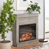 Mendon Electric Fireplace with Mantel and Touchscreen Display Gray Oak - Room & Joy: Transitional Style, MDF Frame, 4600 BTU Output - 2 of 4
