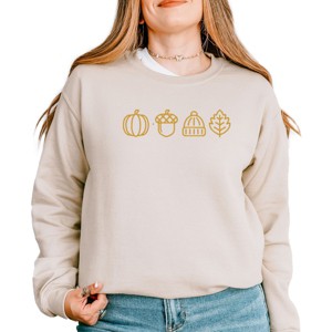 Simply Sage Market Embroidered Fall Icons Sweatshirt - 1 of 4