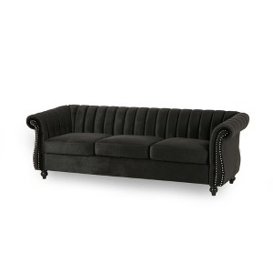 NicBex 3 Seater Sofa Couch with Nailhead Trim Modern Comfy Velvet Sofa with Deep Seat and Armrest for Living Room - 1 of 4