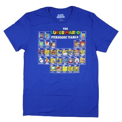 Seven Times Six Super Mario Mens' Character Periodic Table Graphic Print T-Shirt