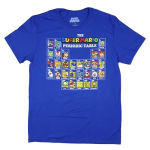 Seven Times Six Super Mario Mens' Character Periodic Table Graphic Print T-Shirt - 1 of 3
